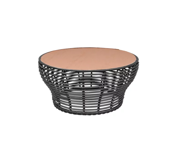 Grosser Basket Couchtisch in graphit mit Terracotta Platte von Cane-line.