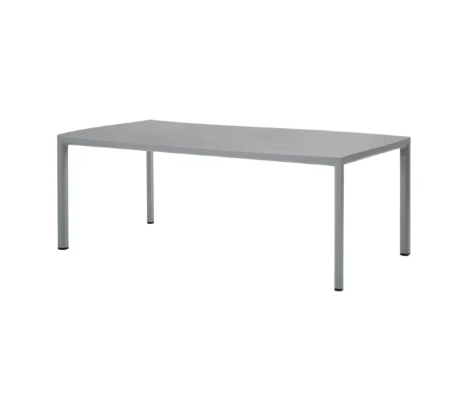 Concrete grey Keramikplatte auf dem hellgrauen Drop-Tisch von Cane-line.