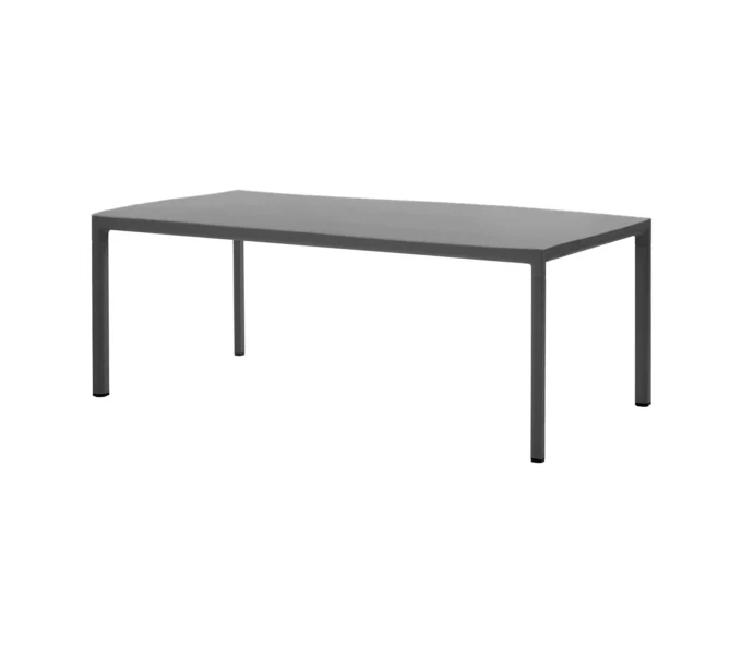 Lavagrauer Drop-Tisch von Cane-line mit einer Keramikplatte Basalt grey.