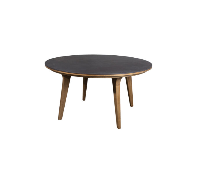 Runder Aspect Esstisch von Cane-line mit Fossil Keramikplatte black.
