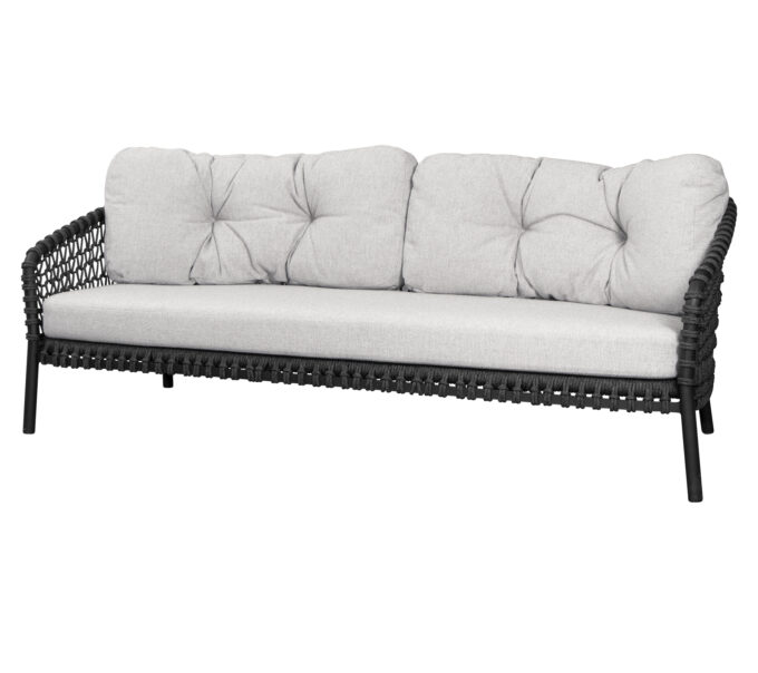 Ocean Large 3-Sitzer-Sofa mit Wove-Kissen in hellbraun von Cane-line.