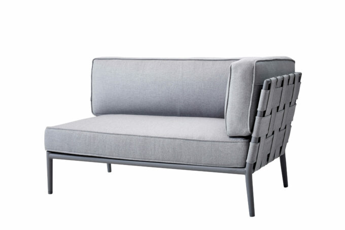 Conic 2-Sitzer Sofa links in hellgrau von Cane-line.