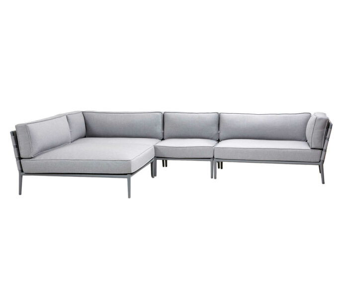 Grosse Conic Lounge Ecke in hellgrau von Cane-line.