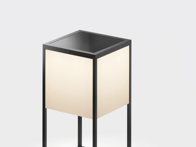 Nähere Aufnahme der Fil S Solar-Aussenlampe von IP44.