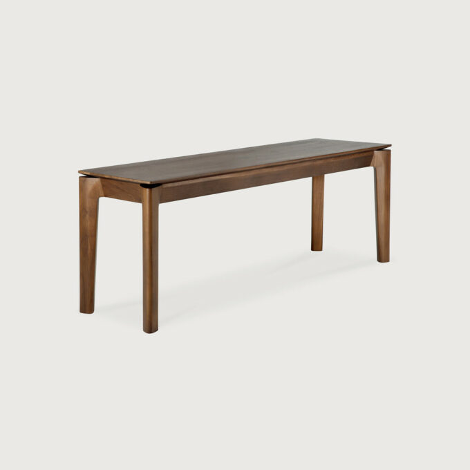 Von Ethnicraft der braun lackierte Teak Bok Bank 146x45x36 cm.