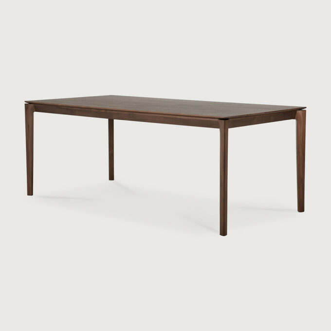 Der braun lackierte Teak Bok Tisch von Ethnicraft 200x95x76 cm.