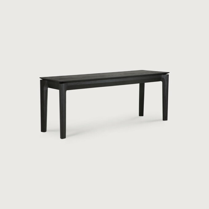 Von Ethnicraft der Bok Bank in schwarz lackierter Eiche 146x35x46 cm.