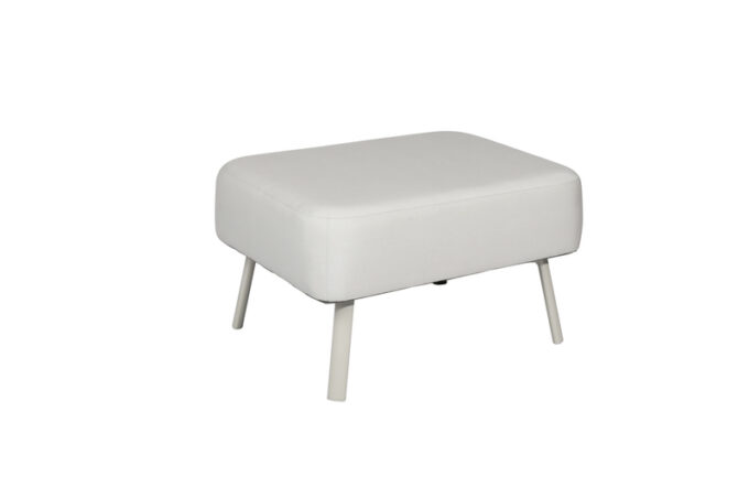 Beiger Hocker 106 mit hellgrauen Alu Füssen von mindo.