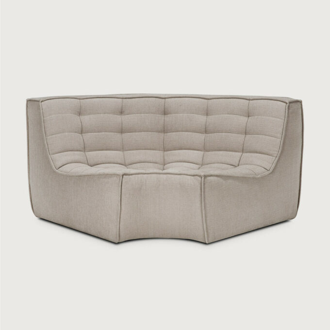 Von Ethnicraft die runde Ecke 90 Modulsofa N701 in Ecru Eco.