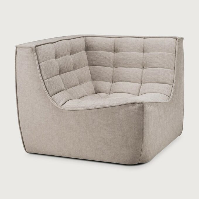 Die eckige Ecke 90 aus der Serie Modulsofa N701 in Ecru Eco von Ethnicraft.