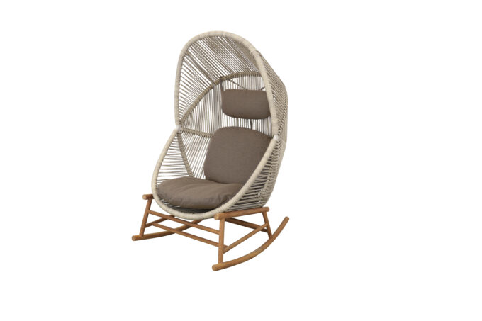 Hive Schaukelstuhl sand mit AirTouch Kissen taupe von Cane-line.
