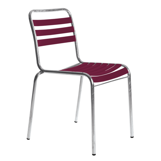 Modell 10 / Bättig Stuhl von Manufakt in Bordeauxviolett.