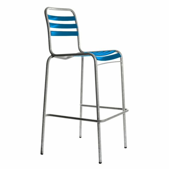 Von Manufakt Barstuhl Modell 10 / Bättig in Blau.