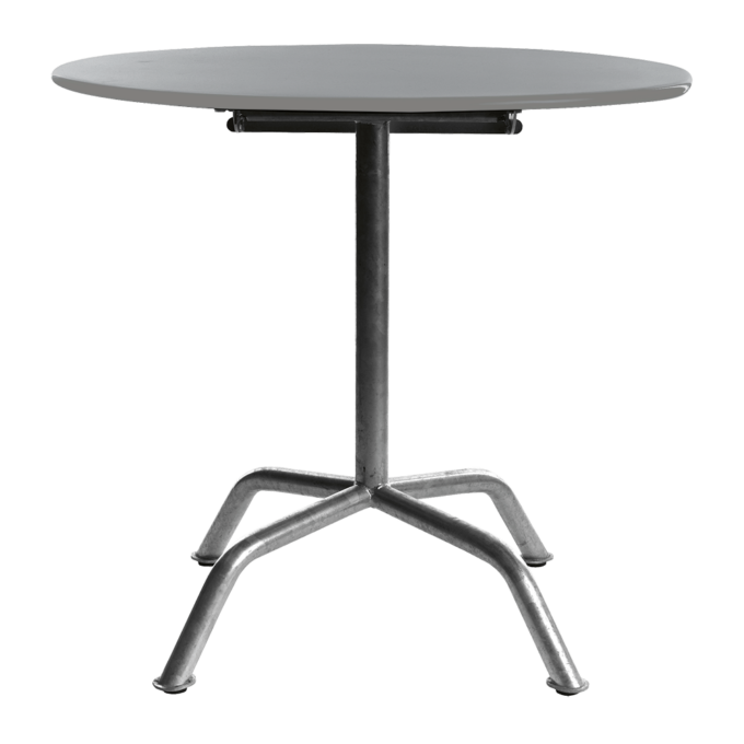 Von Manufakt der runde Klapptisch Bättig mit 70 cm Durchmesser in Signalgrau.