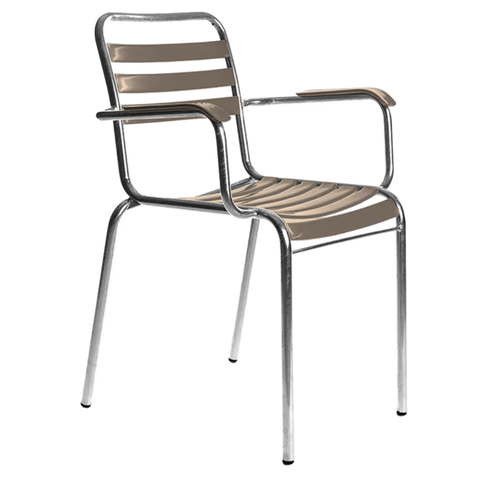 Von Manufakt der Stuhl Modell 10a / Bättig in Beigegrau.
